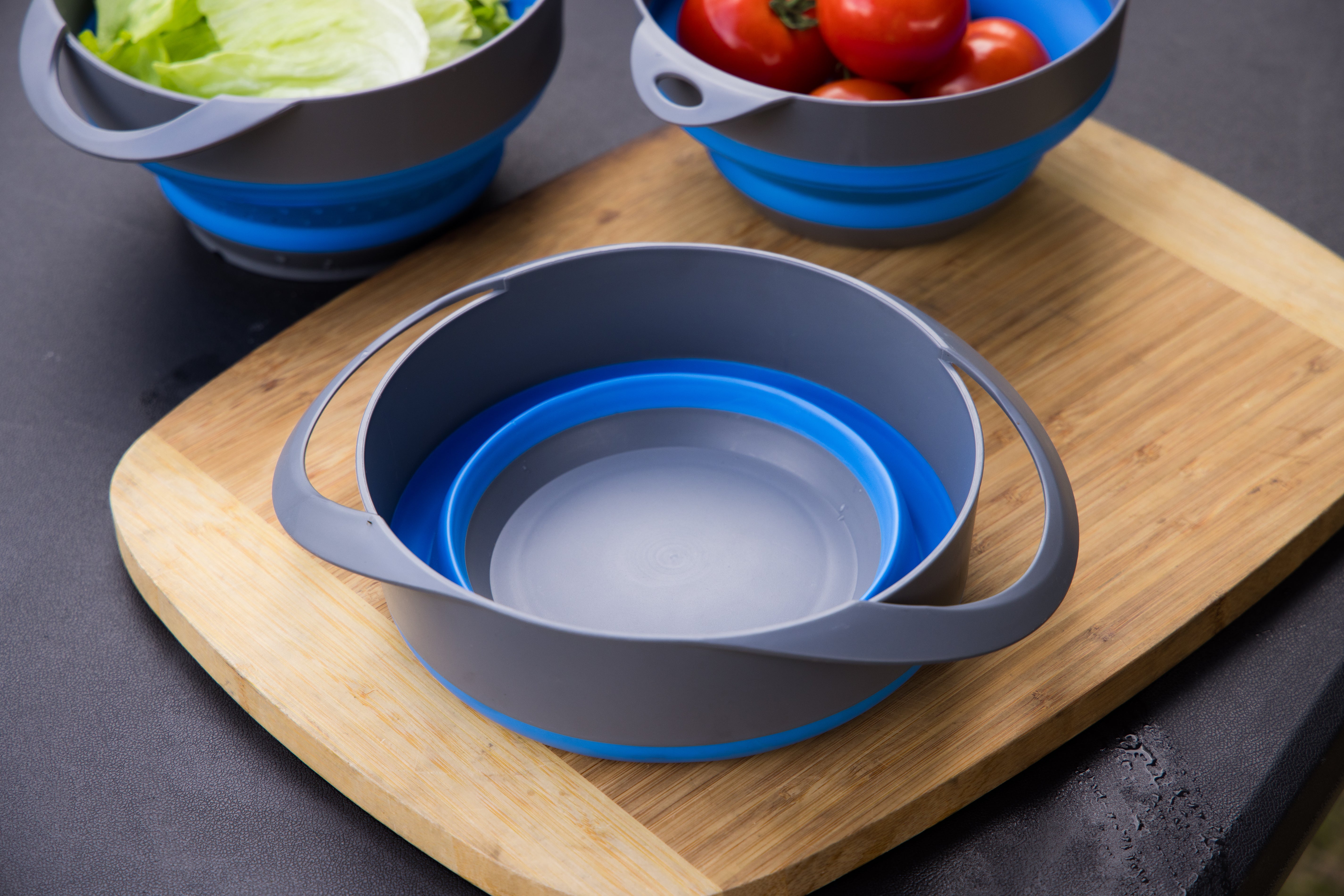 Popup Popup Colander And 2 Bowl Set Blue