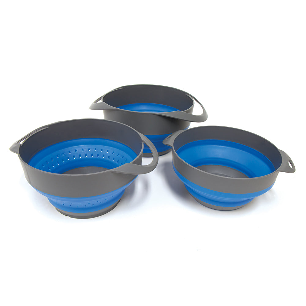 Popup Popup Colander And 2 Bowl Set Blue