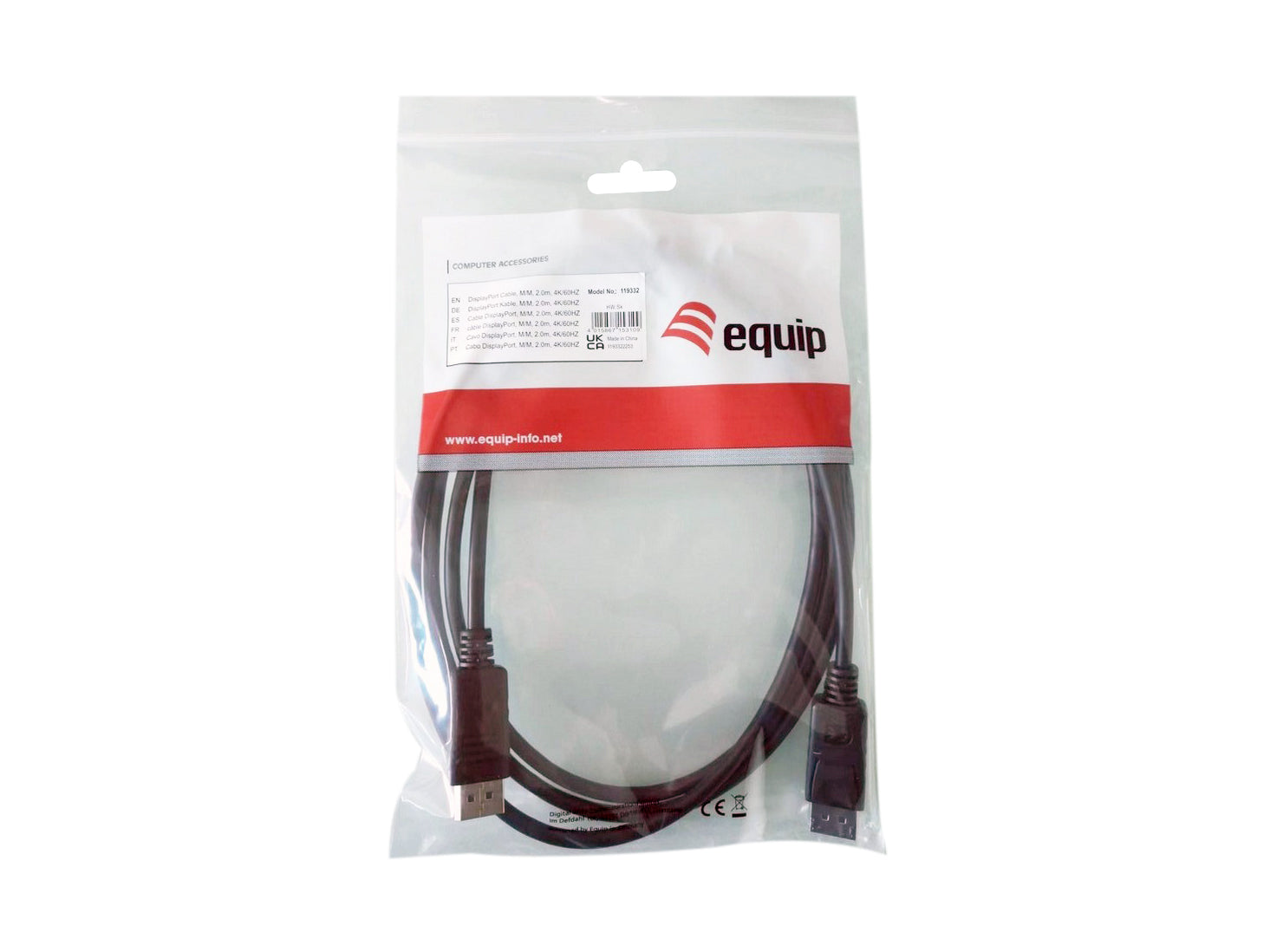 Equip Display Port Cable 2M Male to Male 4K 60Hz
