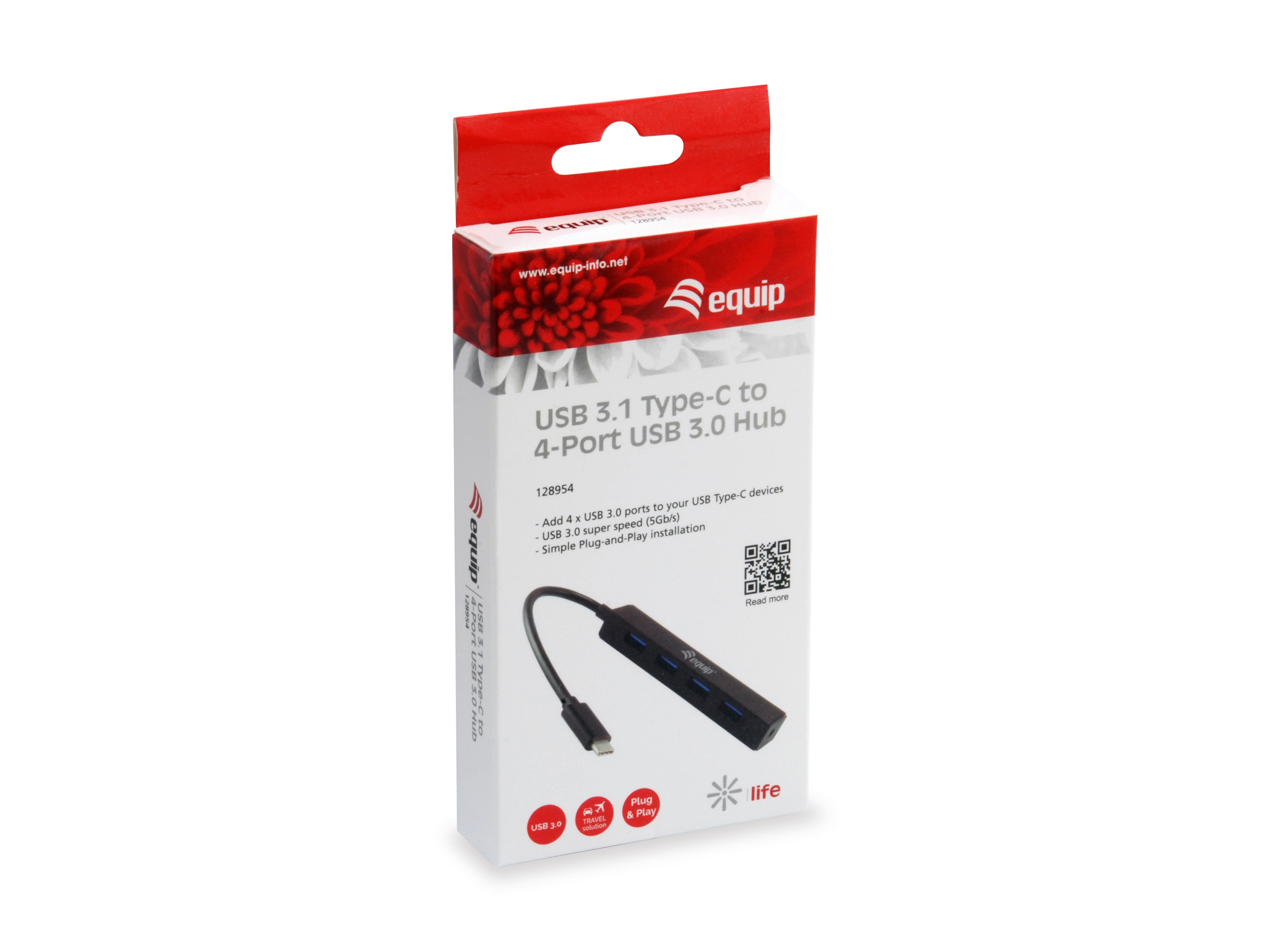 Equip Hub USB-C to 4-Port USB 3.0 Hub for MacBook Chromebook