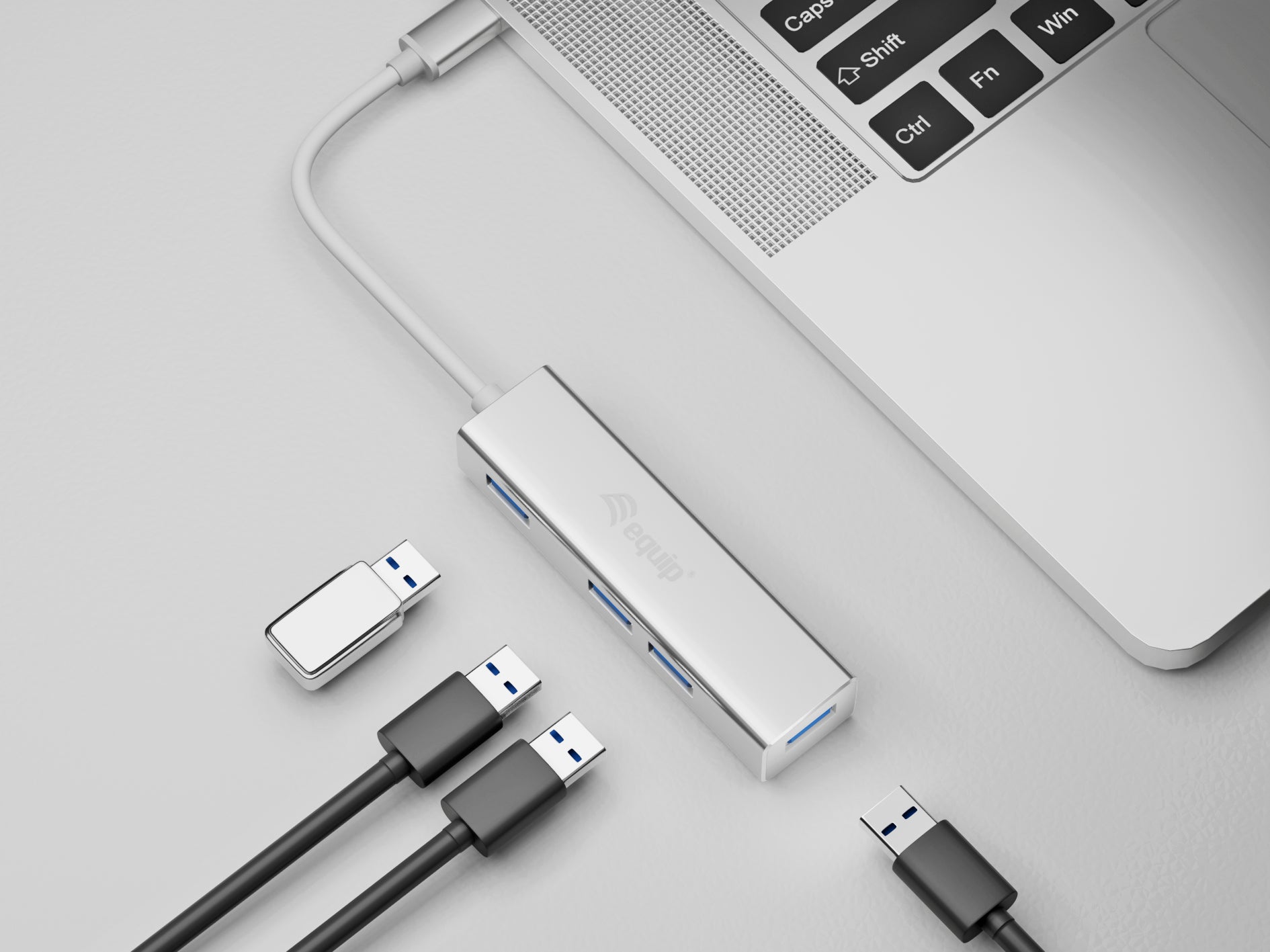 Equip USB-C 4-Port Hub Aluminum USB 3.2 Gen 1 for MacBook Chromebook