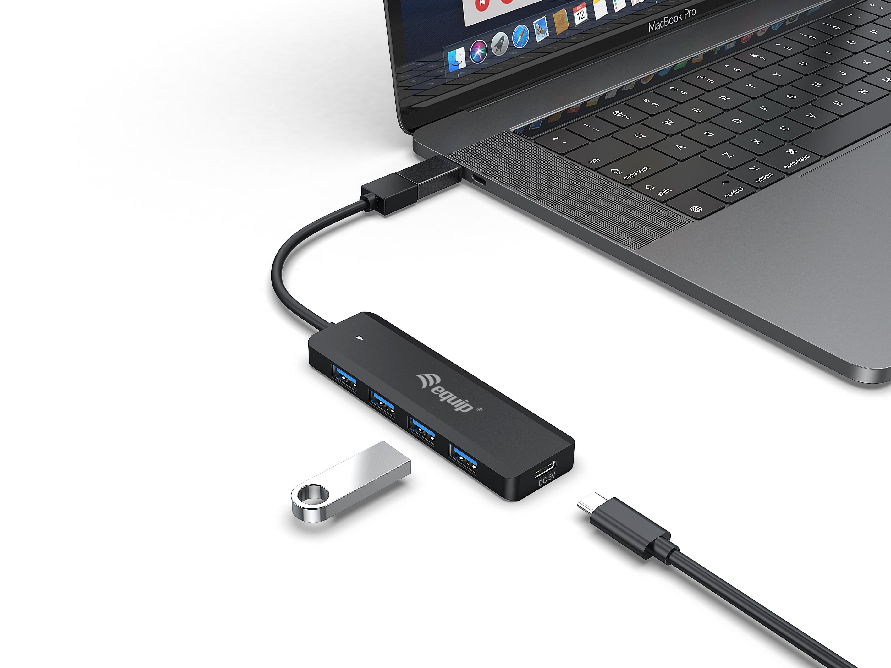 Equip 4-Port USB-C 3.2 Gen 1 Hub with USB-A Adapter