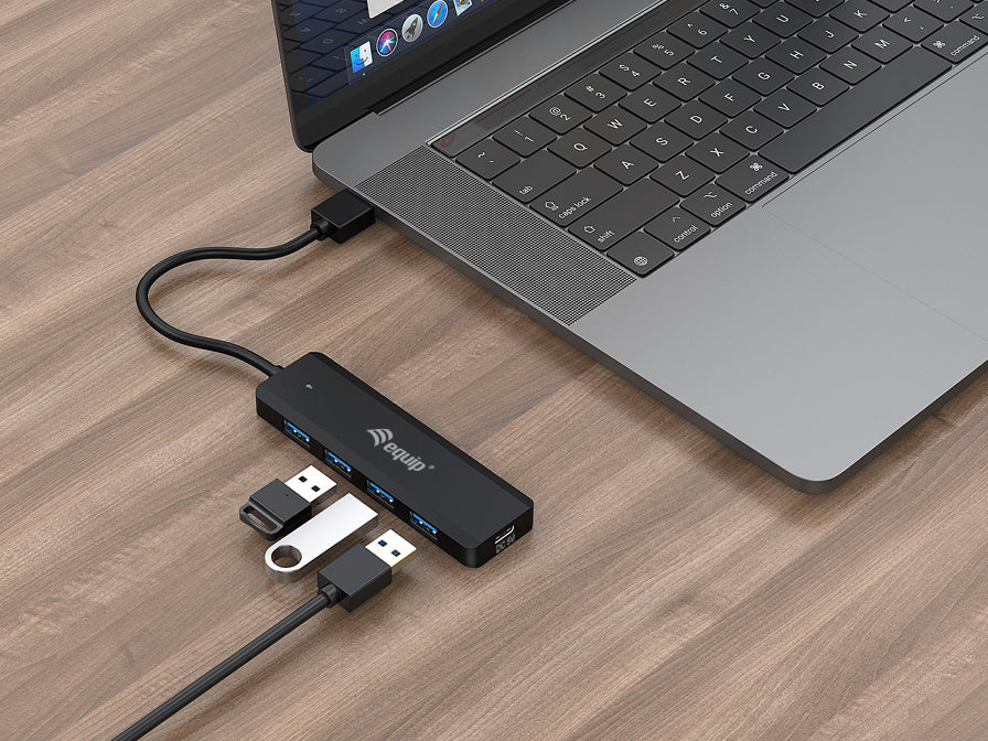 Equip 4-Port USB-C 3.2 Gen 1 Hub with USB-A Adapter