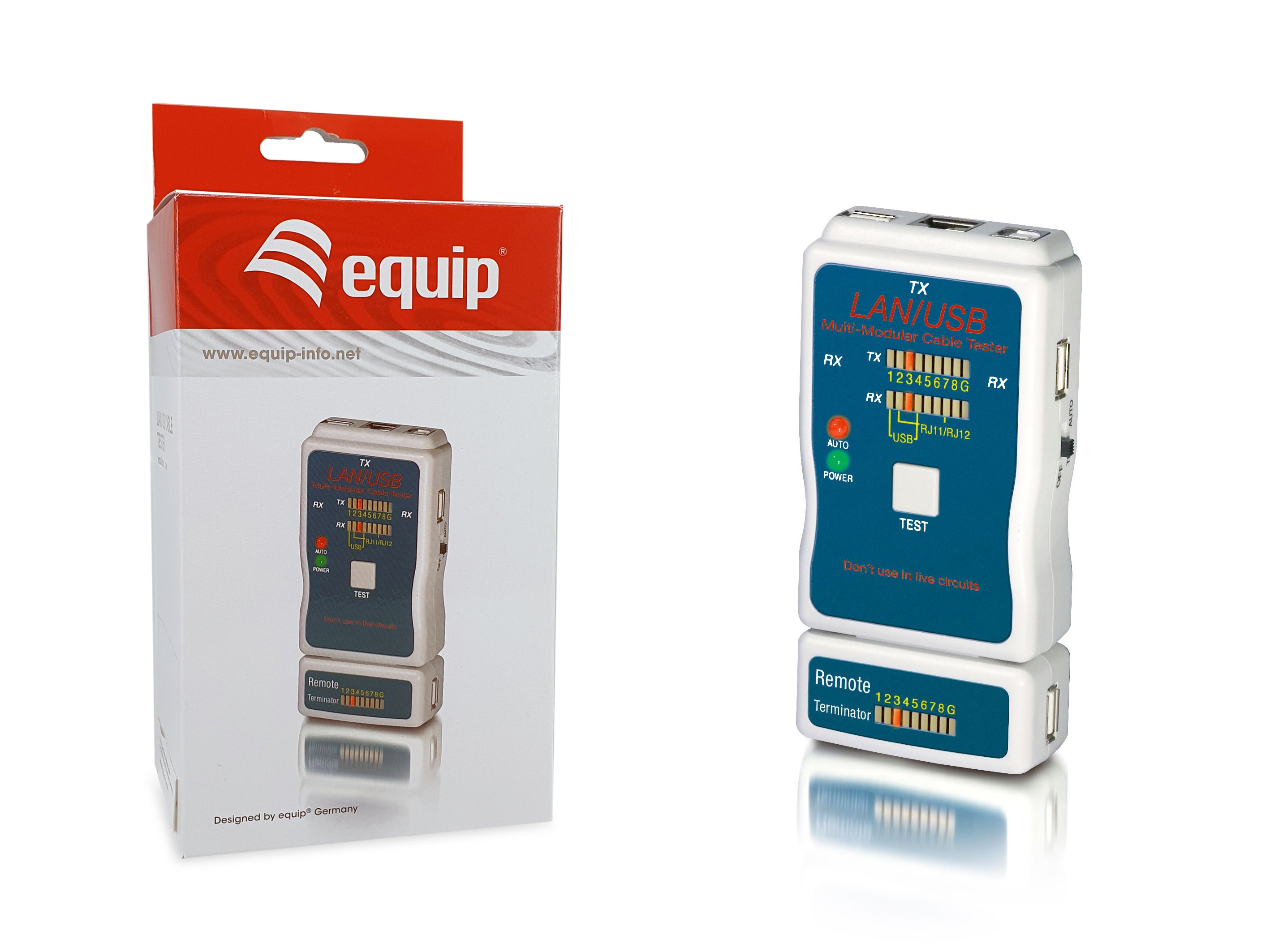 Equip Modular Cable Tester for LAN & USB Cables with Remote Unit