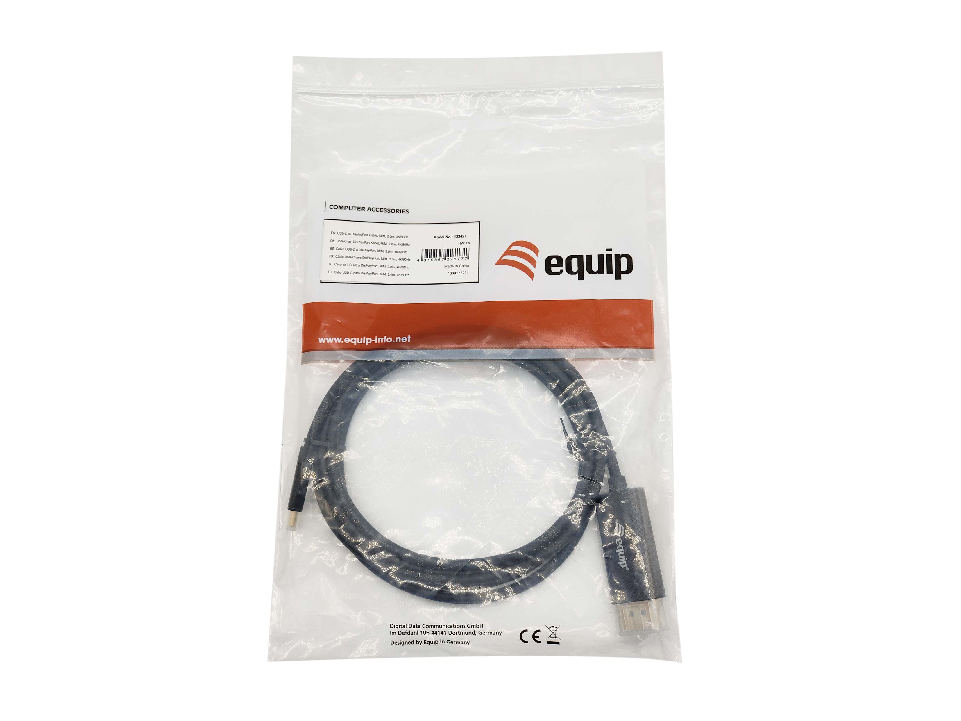 Equip USB-C to DisplayPort Cable 2m 4K 60Hz Adapter
