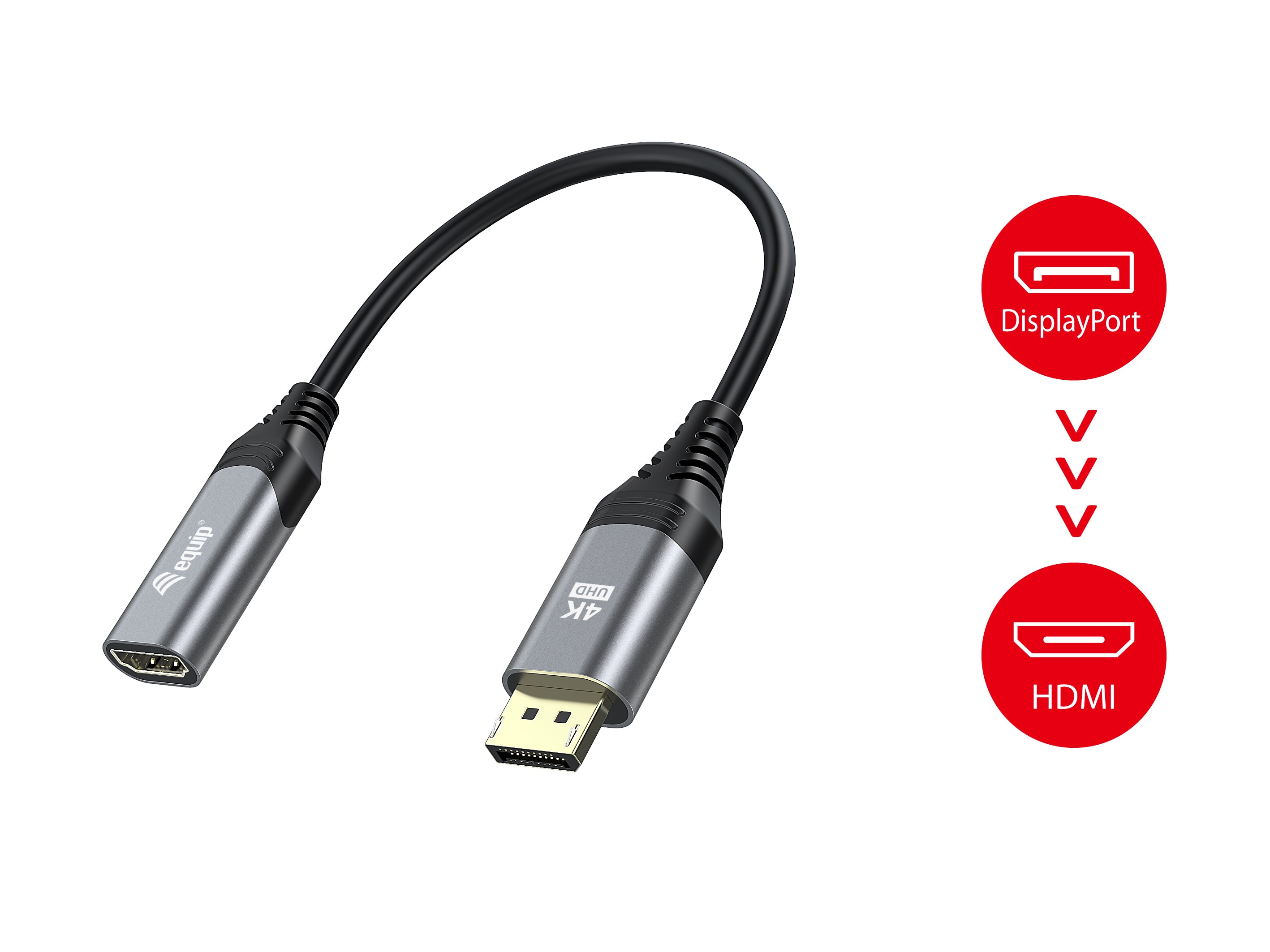 Equip DisplayPort to HDMI Adapter 4K 60Hz for TV and Monitor