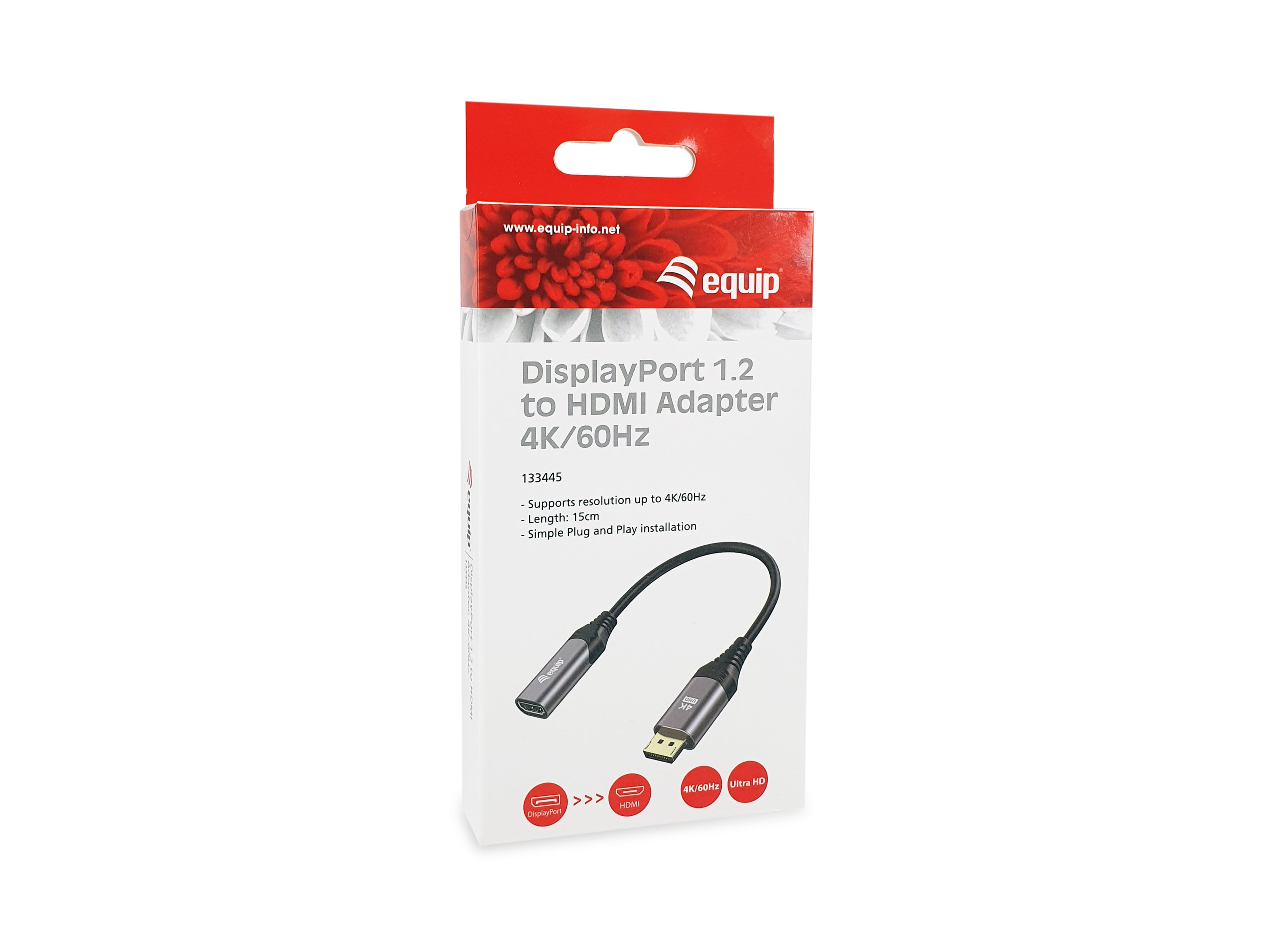 Equip DisplayPort to HDMI Adapter 4K 60Hz for TV and Monitor