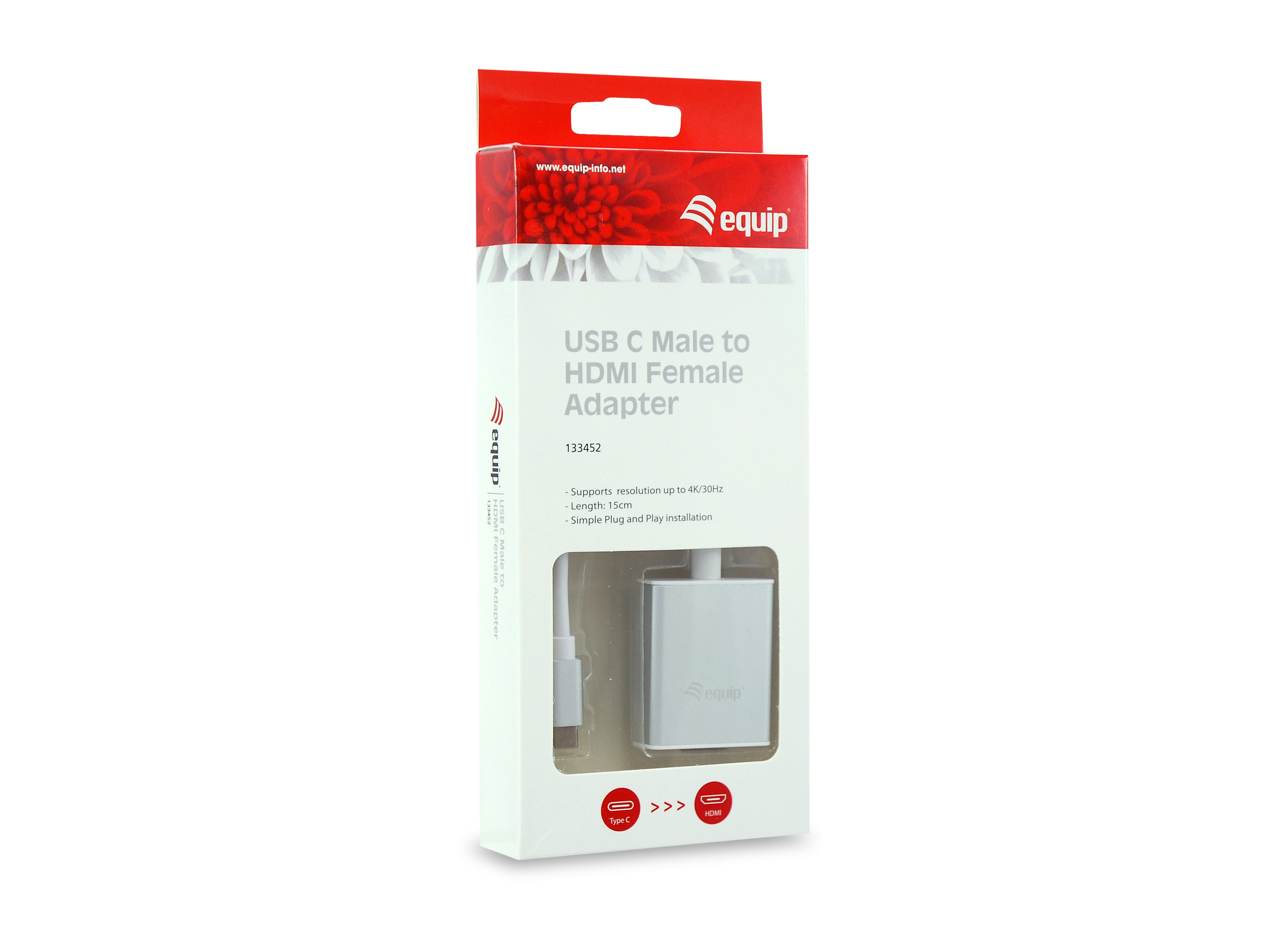 Equip Adapt USB Type C to HDMI Adapter 4K 30Hz 15CM