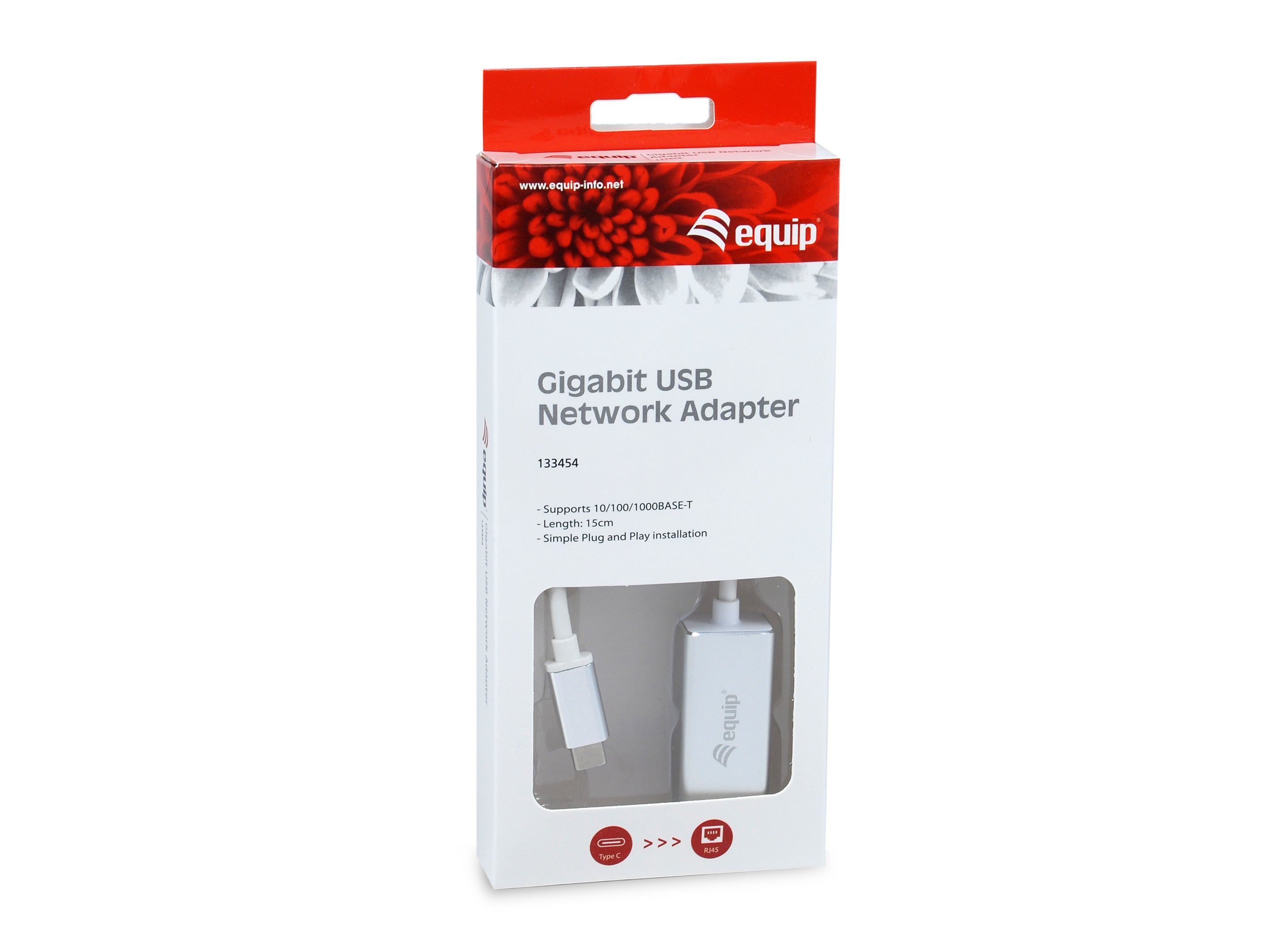 Equip USB-C to RJ45 Gigabit Ethernet Adapter 15CM Cable