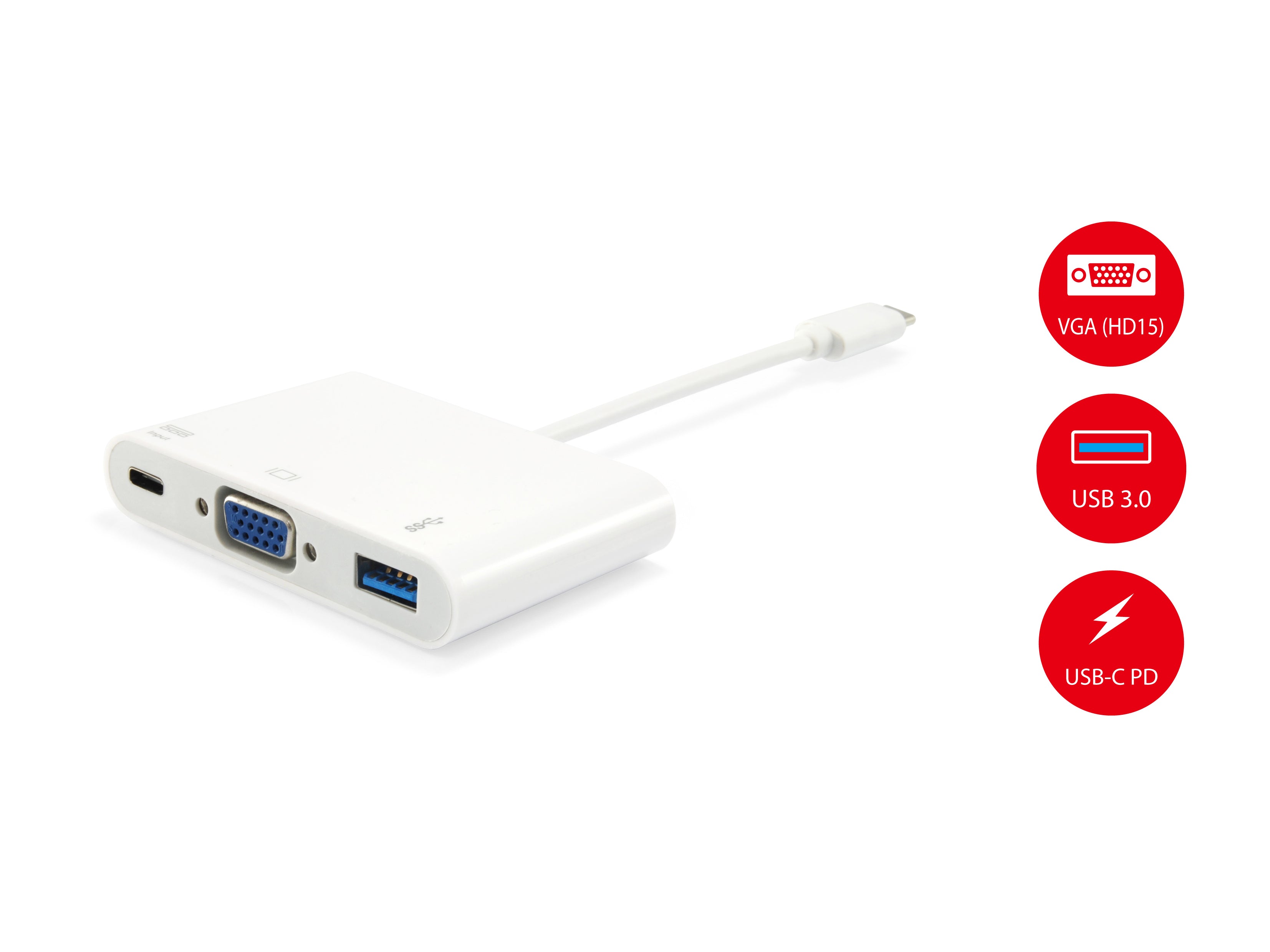 Equip USB-C to VGA Female Adapter with Power Delivery 60W