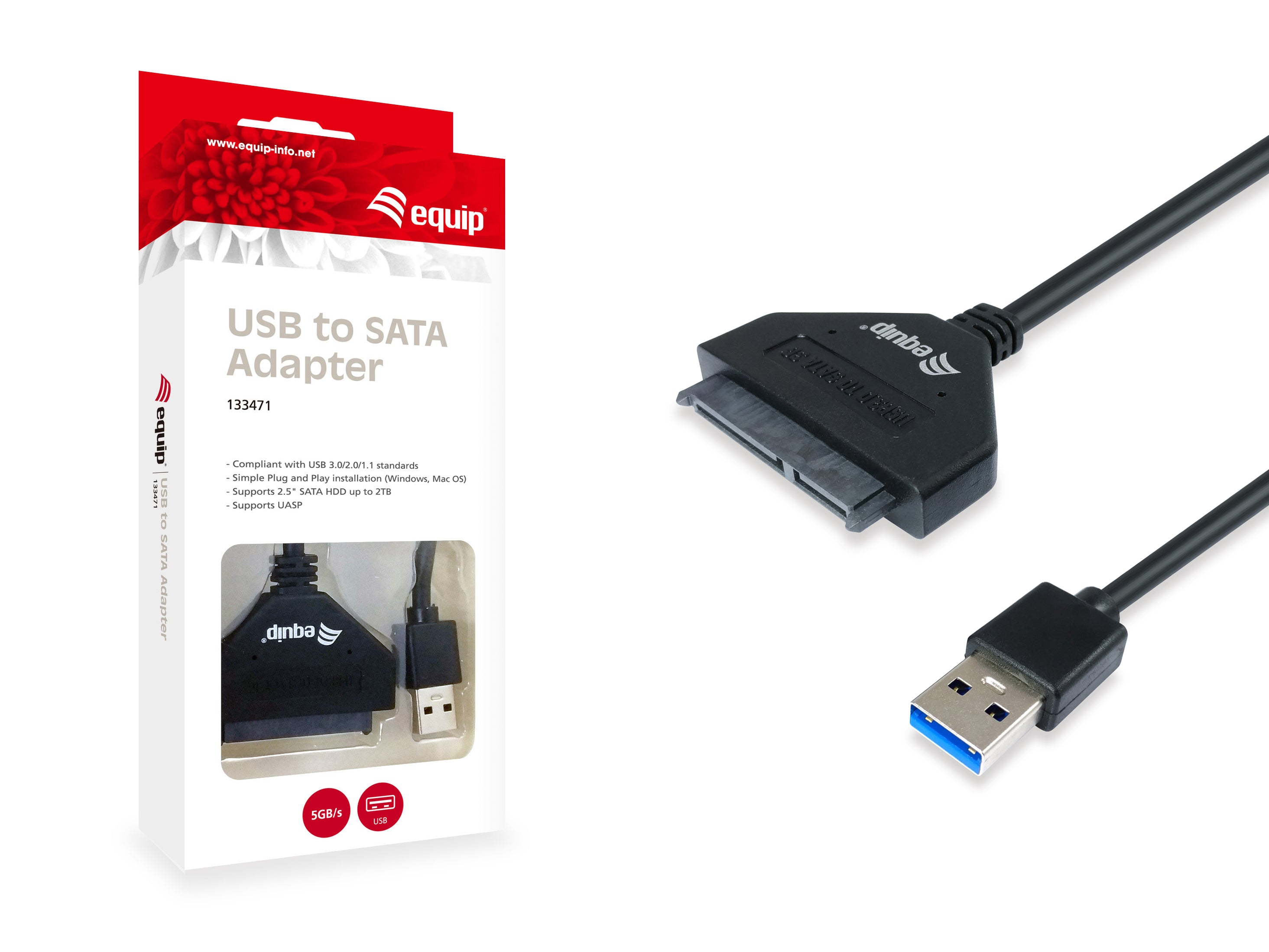 Equip USB 3.0 to SATA Adapter for 2.5" SSD and HDD