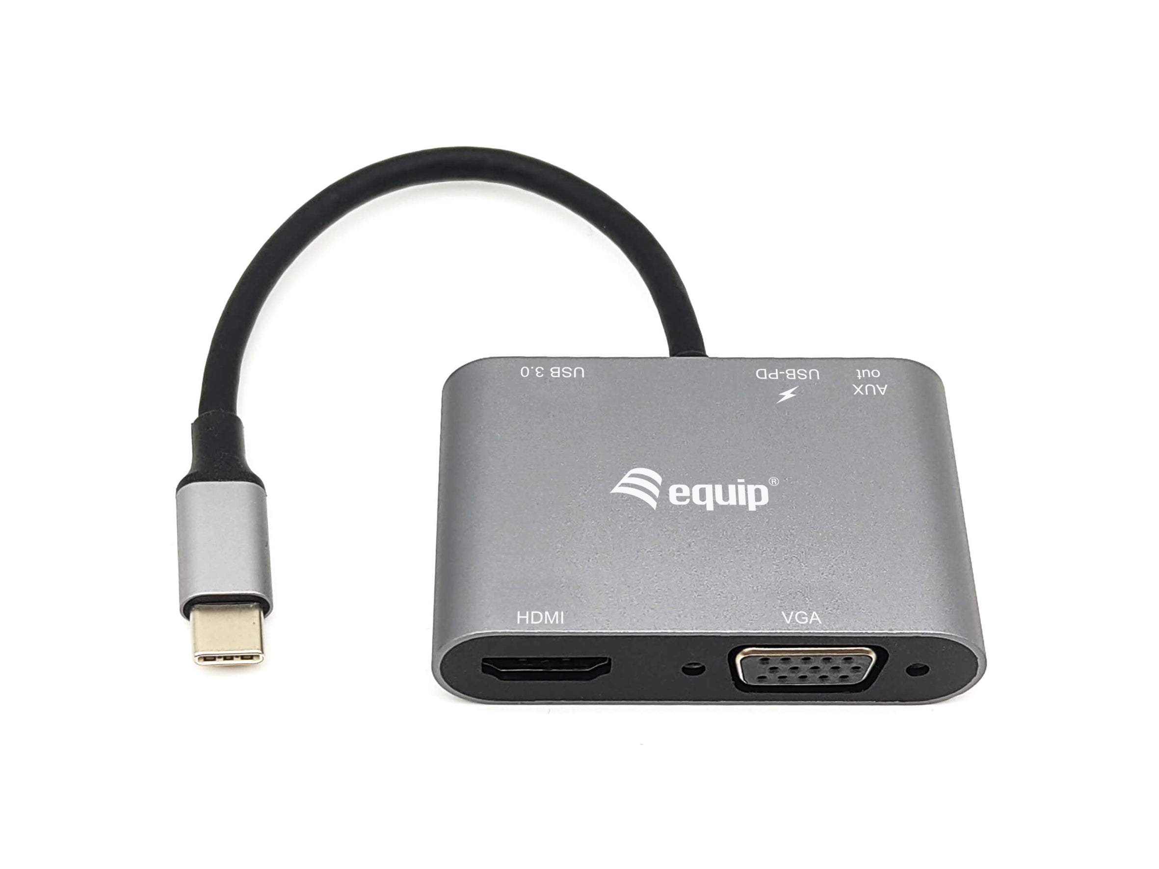 Equip Hub Type-C to VGA HDMI Adapter 5-in-1 4K 100W PD