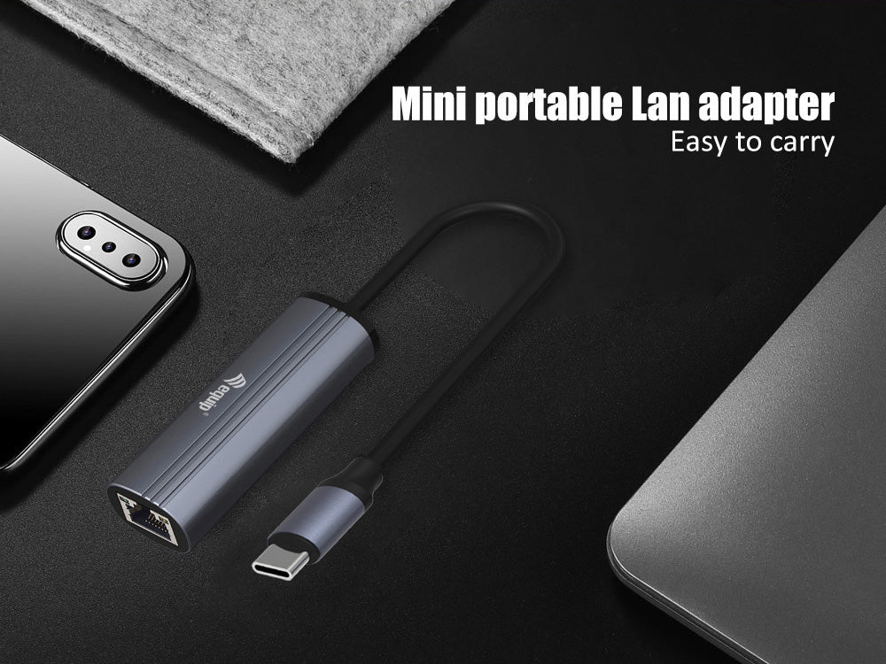 Equip USB-C to RJ45 Gigabit Ethernet Adapter with Power Delivery