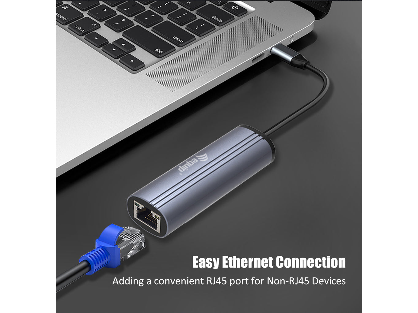 Equip USB-C to RJ45 Gigabit Ethernet Adapter with Power Delivery