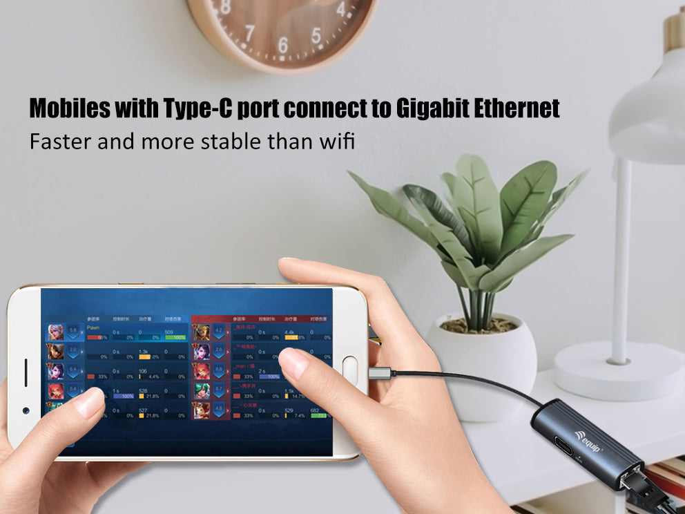 Equip USB-C to RJ45 Gigabit Ethernet Adapter with Power Delivery