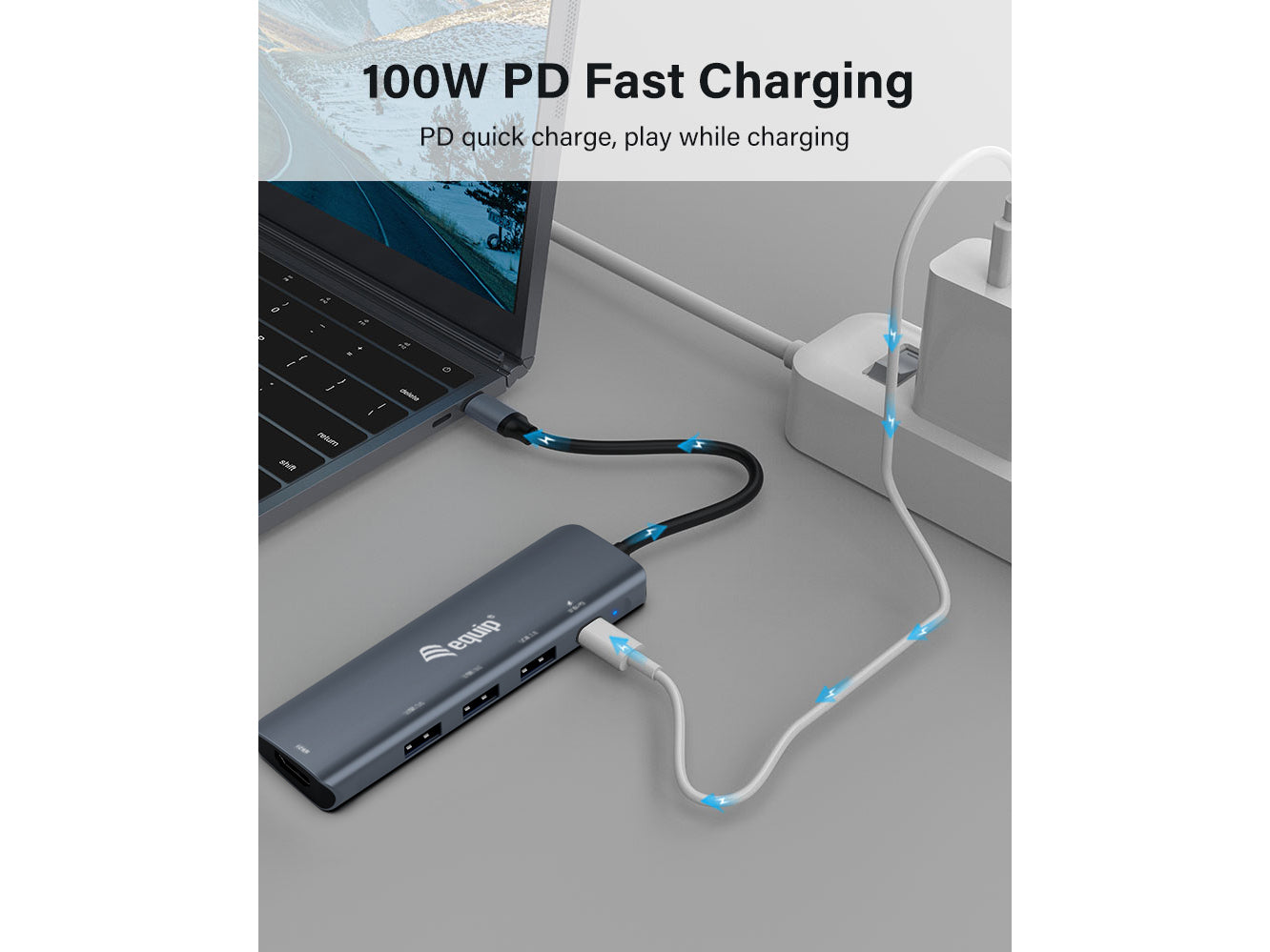 Equip 5-in-1 HDMI USB-C Adapter 4K 30Hz 100W PD USB 3.2 Gen 1