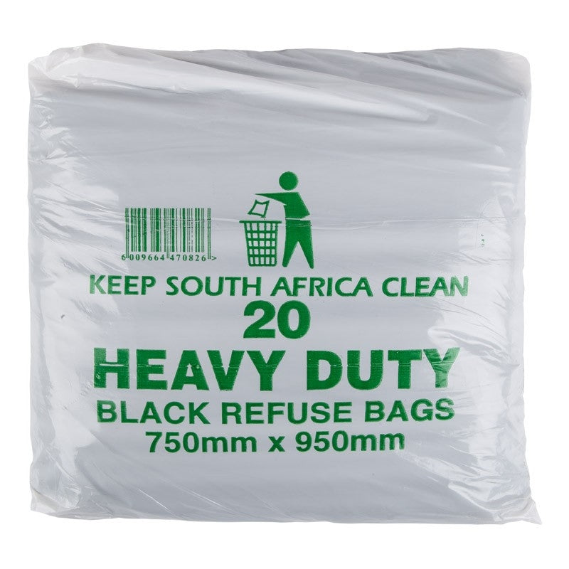 Refuse Bag Black 38 Mic 20 Per Pack