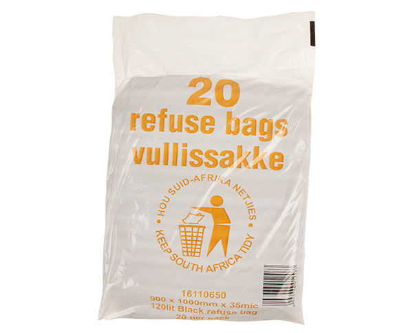 Refuse Bag Black For 120 L Drum 20 Per Pack