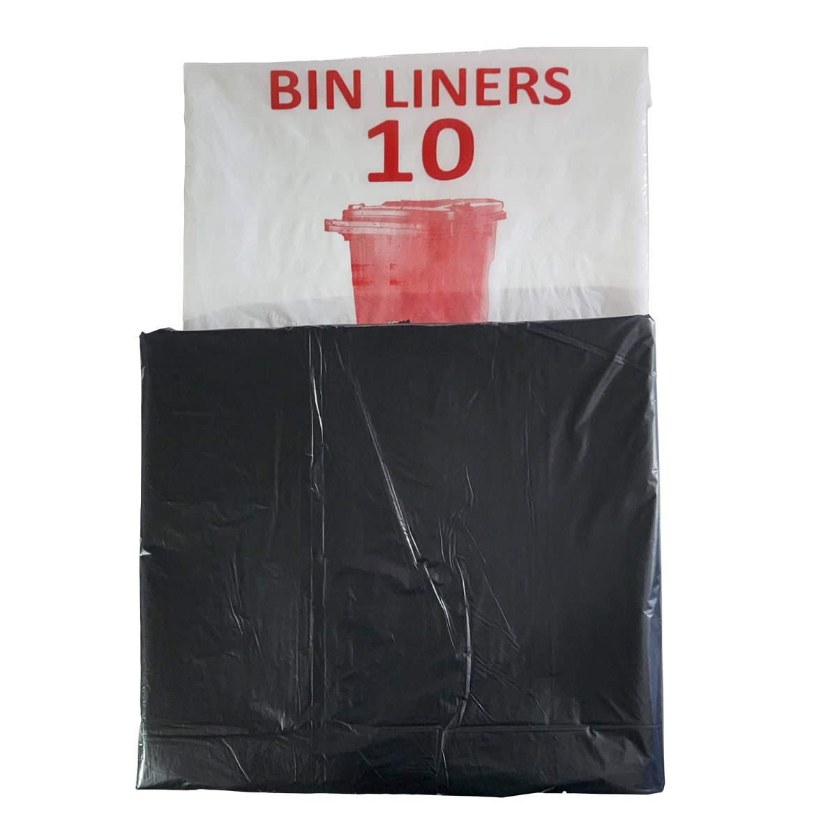 Bin Liner Black 25 Mic Wheelie Bin 10 Per Pack