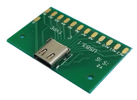 Usb3.1 Socket Type C Breakout Pc Board 180647