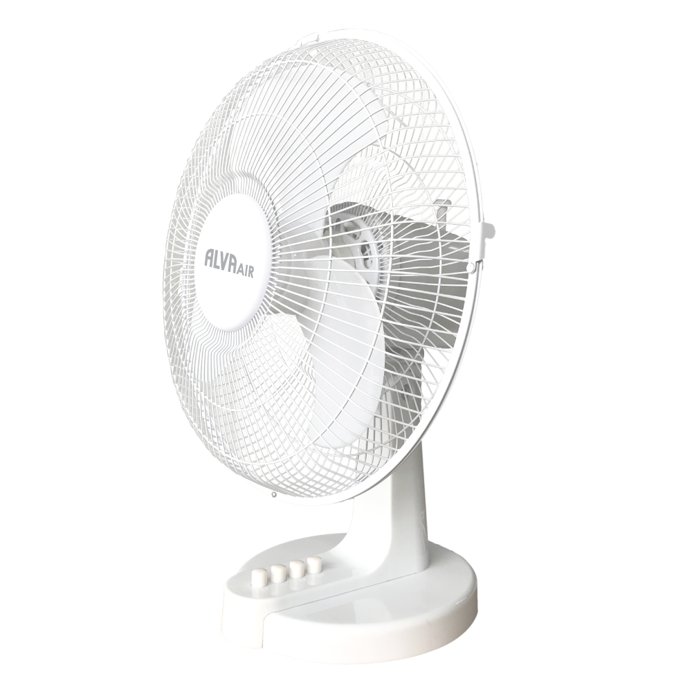 30cm Plastic Desk Fan (White)