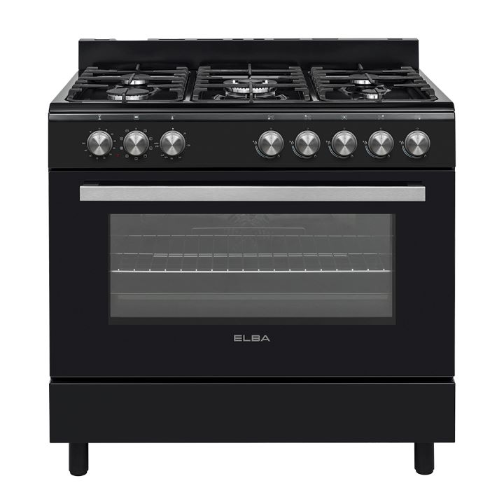 Elba Essential 90Cm 5 Gas Cooker With Electric Oven-Black