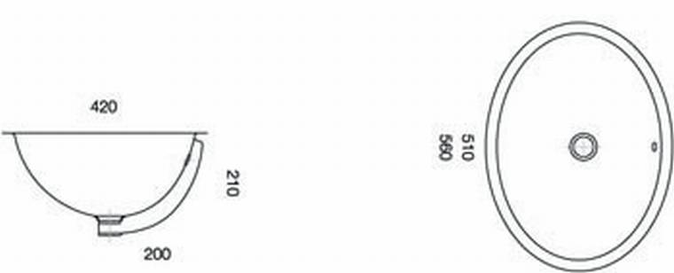Lecico Bs Undercounter Basin 56cm (Includes Brackets)