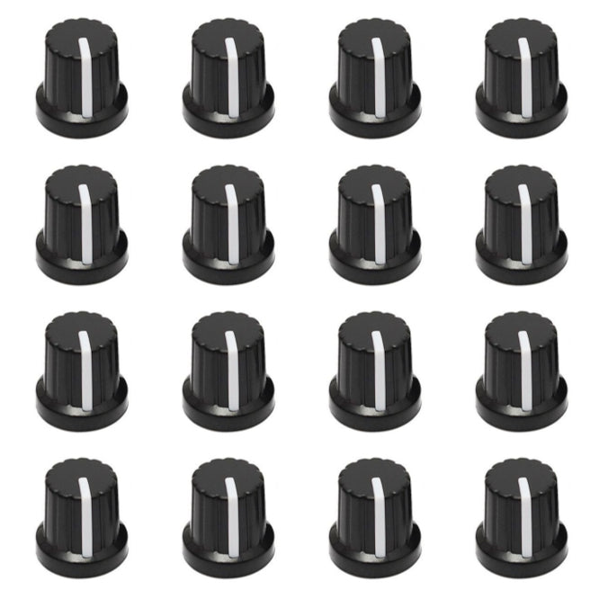 Black Knob With White Marker 6mm 11x15 10 P/Bag 211201