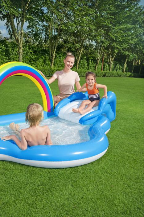 Bestway 2.57m X 1.45m X 91cm Rainbow N' Shine Pool And Play Center 170 L