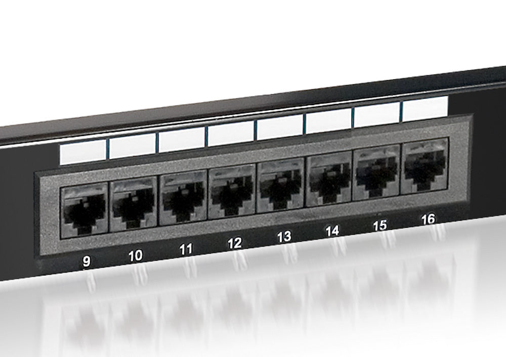 Equip 16-Port Cat5E Utp Patch Panel 1U Black 19" Network Distribution