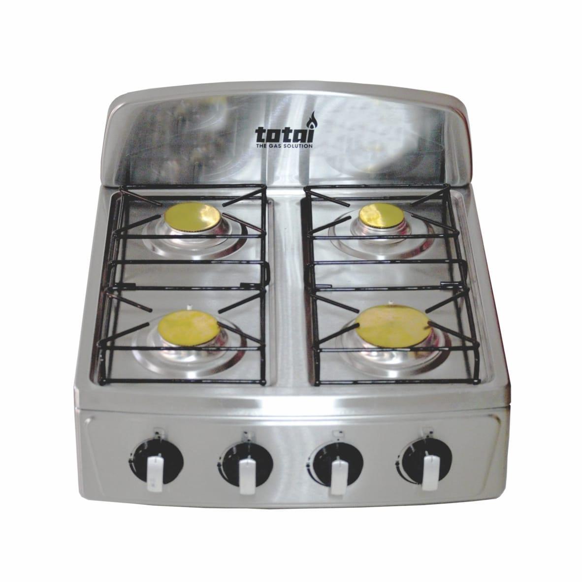 TOTAI 4 BURNER STAINLESS STEEL TABLETOP GAS STOVE - Livestainable.co.za