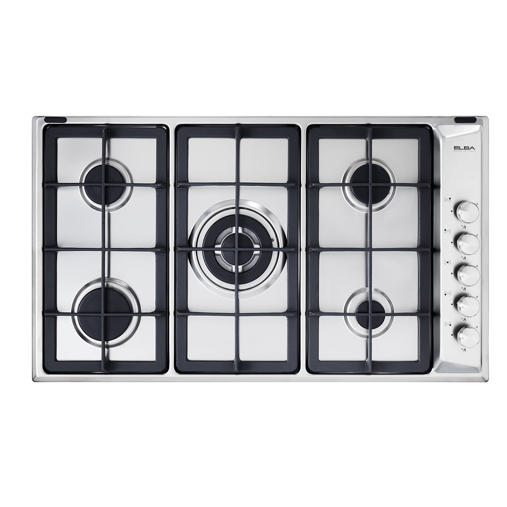 Elba Classic 90Cm 5 Burner Gas Hob- Stainless Steel