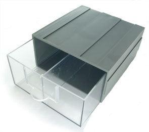 Drawer 2 U 2 Compart Grey/Clear 2 D 50x112x115mm - Livestainable.co.za