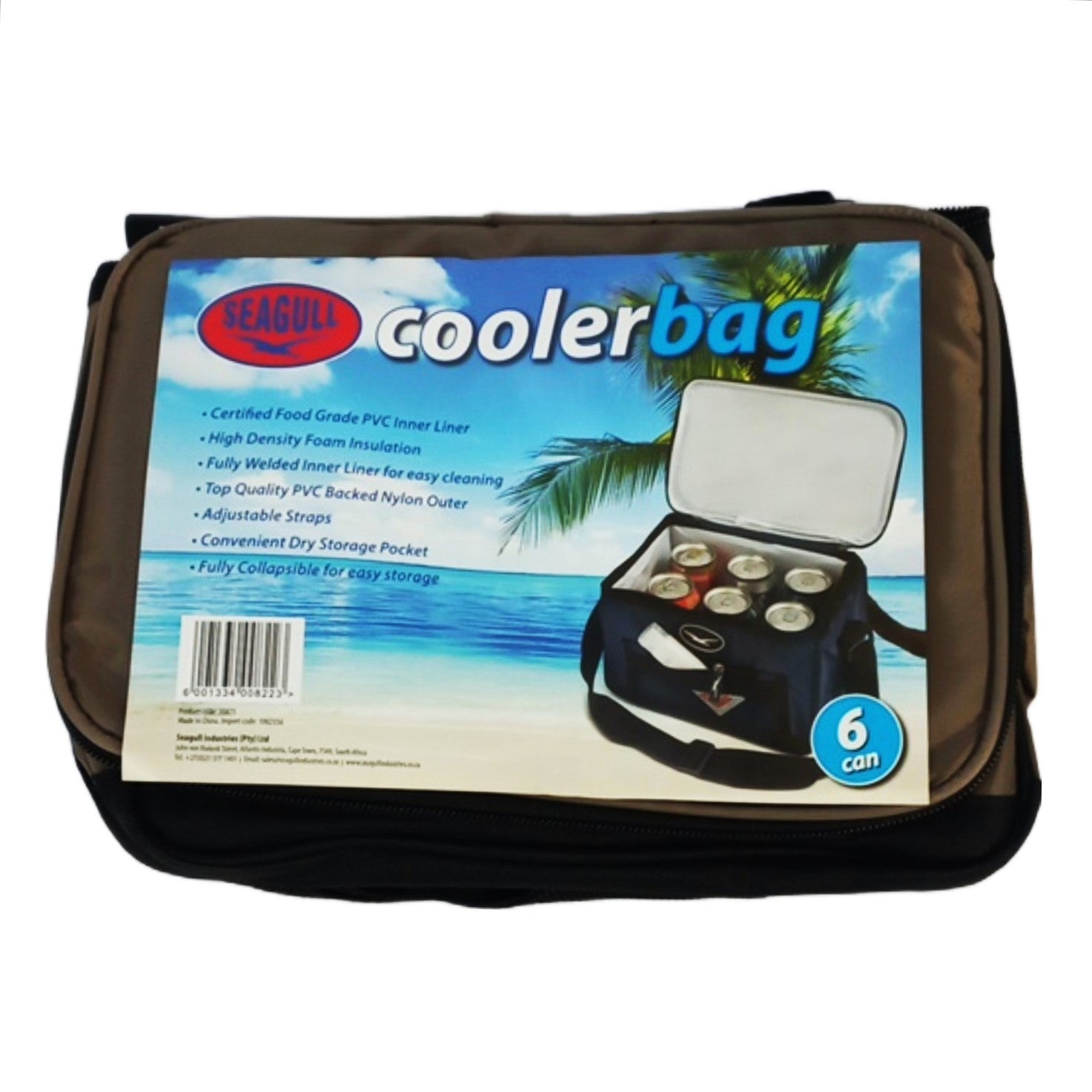 Seagull 6 Pack Nylon Coolbag Beige