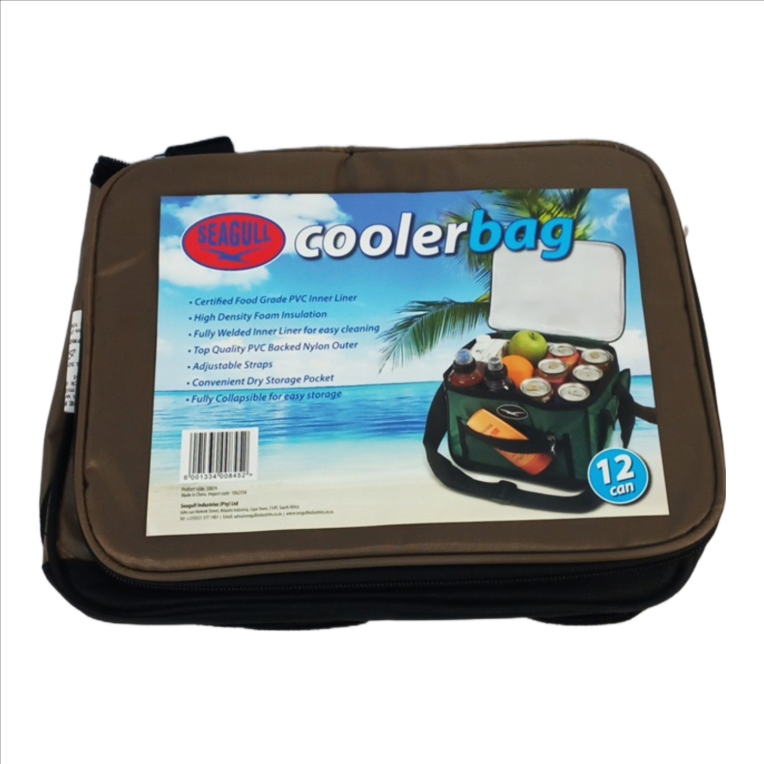 Seagull 12 Can Nylon Coolbag Beige