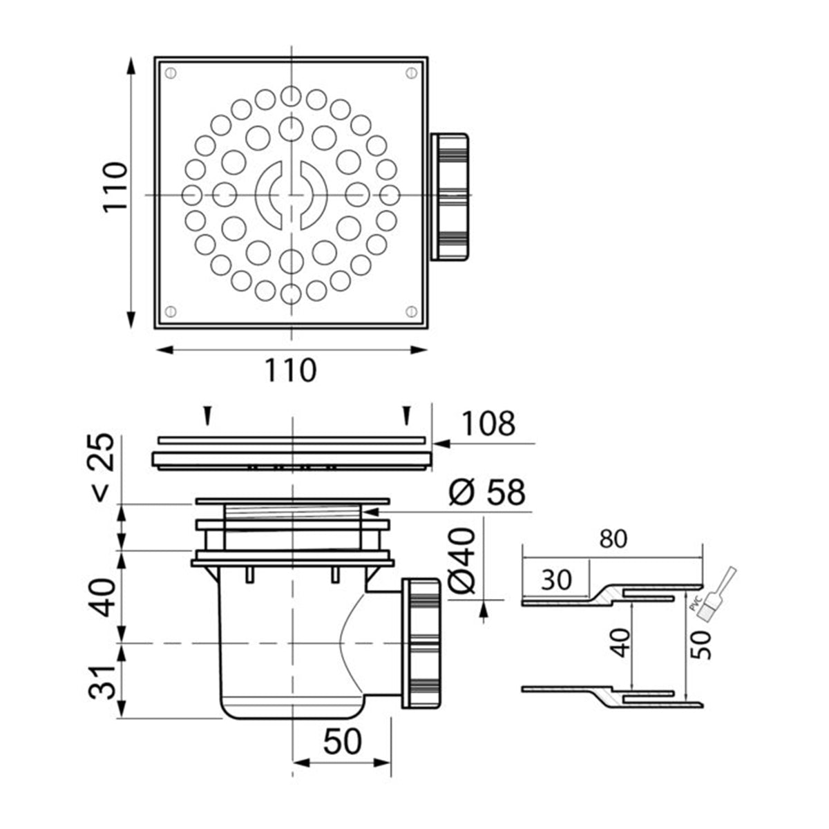 Wirquin Shower Trap Tourbillon Waste D60