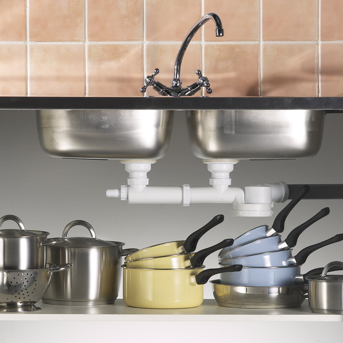 Wirquin Trap Sink Espace Double + W/M Conn (Box)