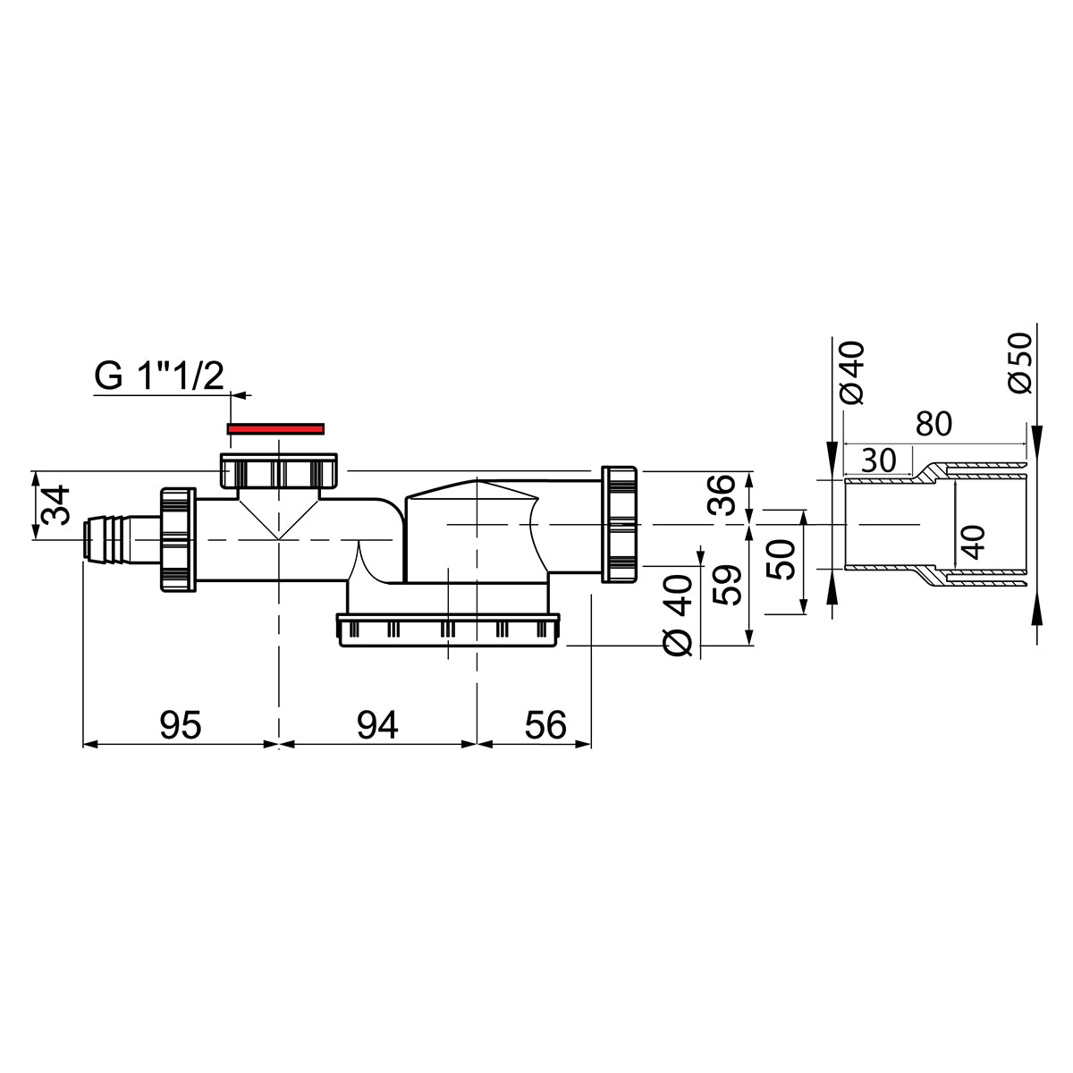 Wirquin Trap Sink Espace Single + W/M Conn (Box)