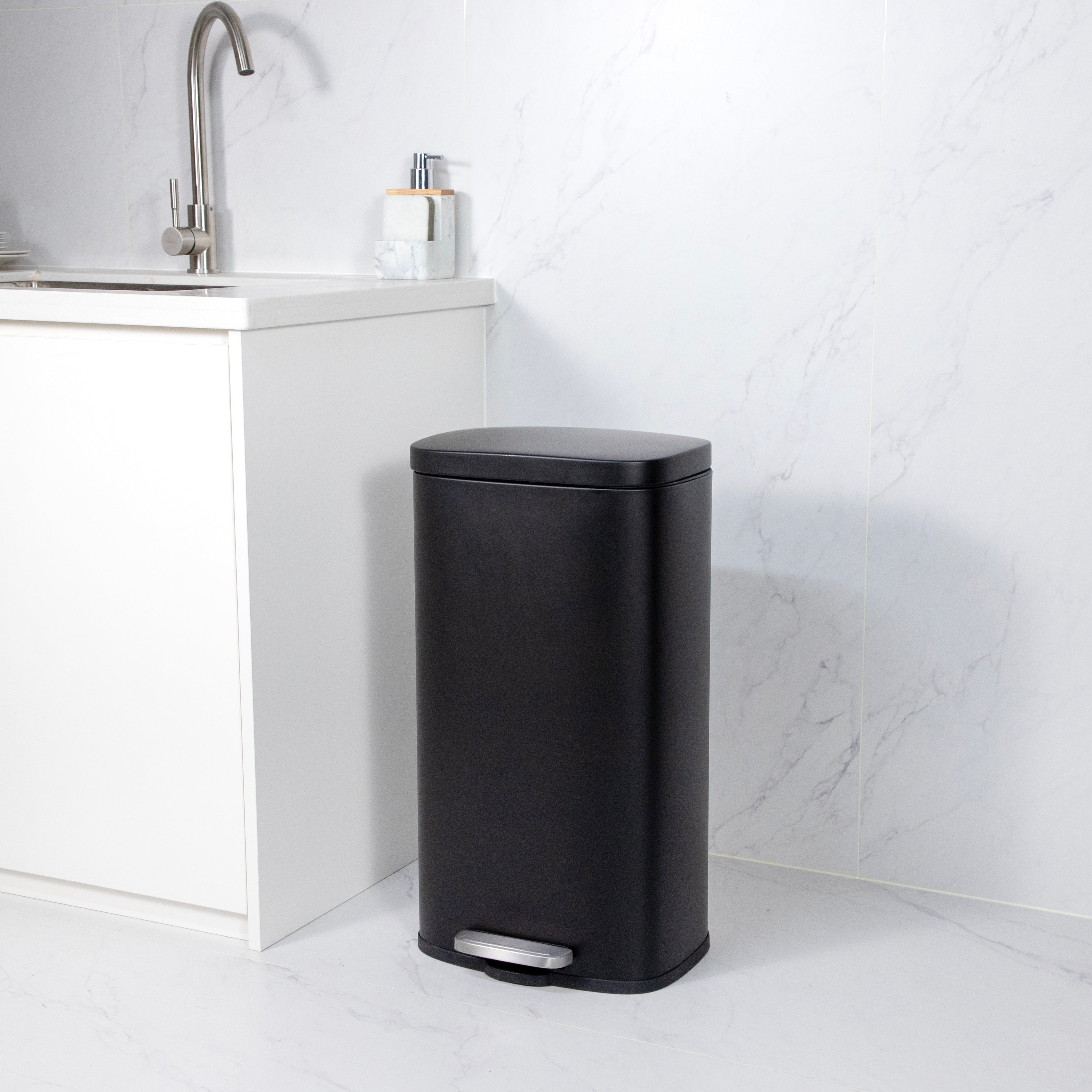 5 L + 30 L Rectangle Steel Pedal Bin Set | Modena