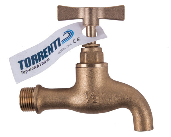 Torrenti Tap Brass Hose H/Duty 15 Mm