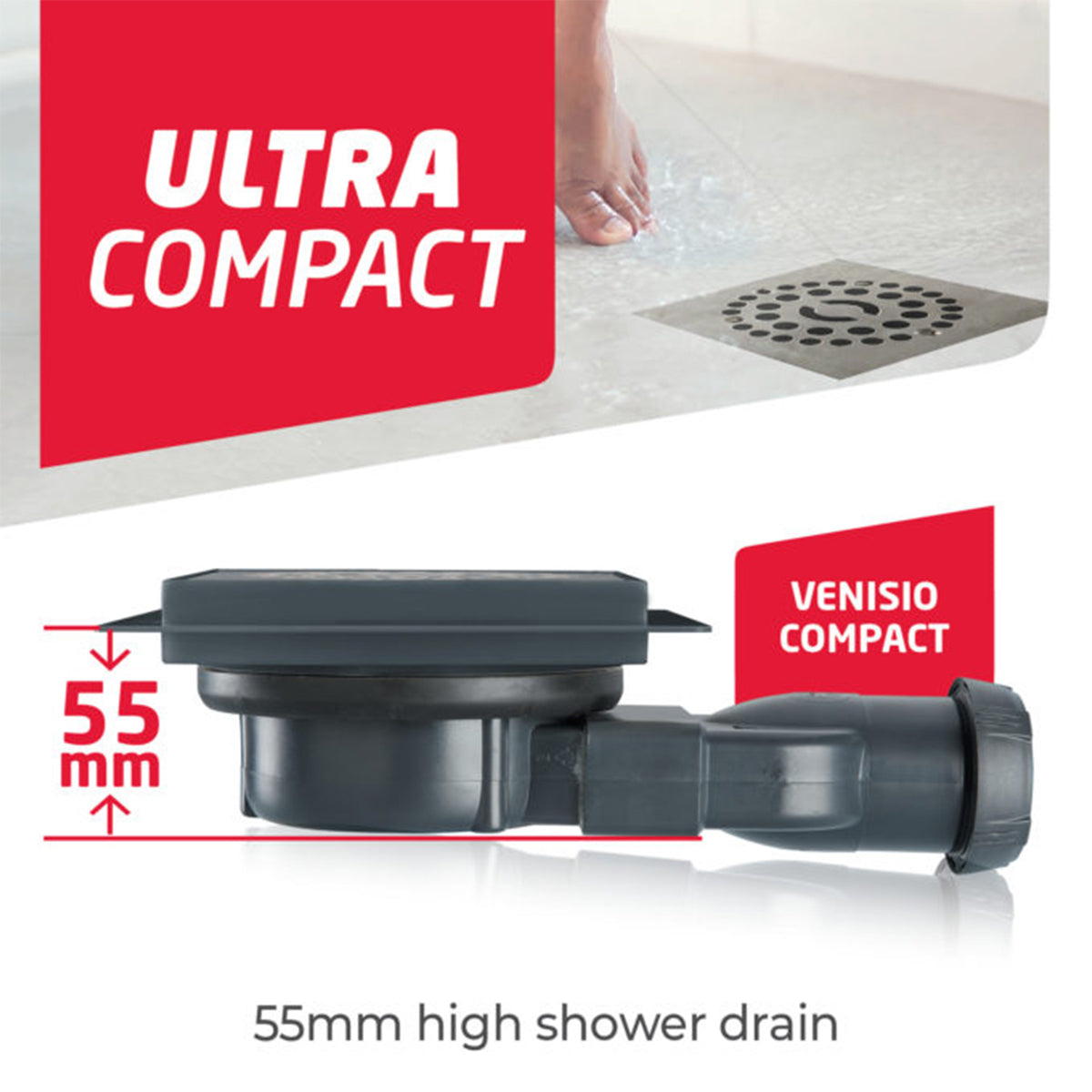 Wirquin Shower Trap Venisio Compact Tileable (Box)