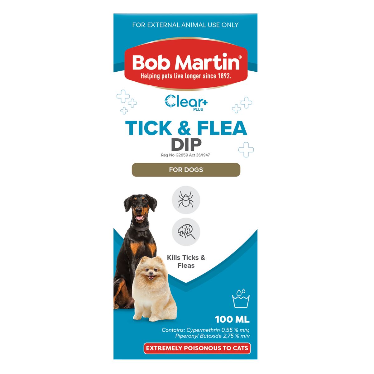 Bob Martin Pet Tick & Flea Dog Dip 100 Ml