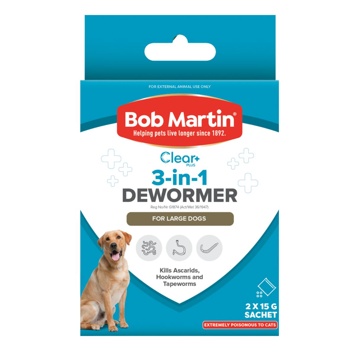 Bob Martin Pet 3 In1 Dewormer Large Dog 15 G
