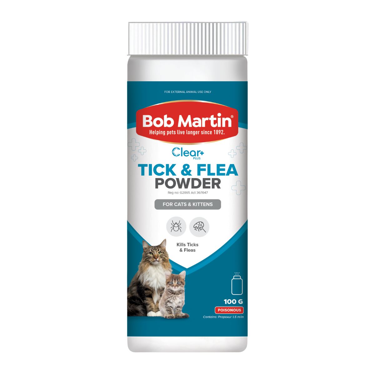 Bob Martin Pet Tick & Flea Cat Powder 100 G
