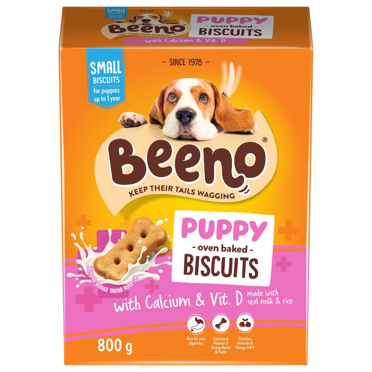 Beeno Dog Biscuits Puppy With Calcium 800 G
