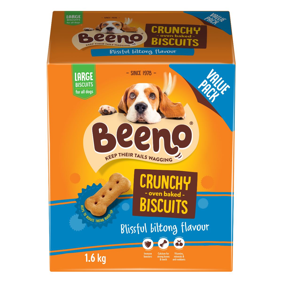 Beeno Dog Biscuits Value Pack Biltong Large 1.6 Kg