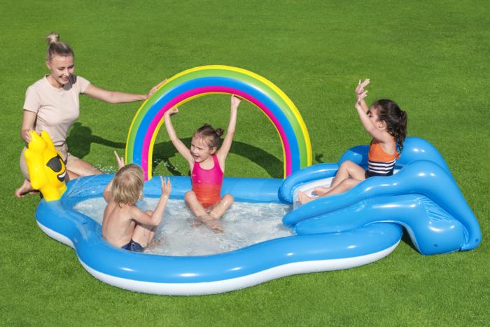 Bestway 2.57m X 1.45m X 91cm Rainbow N' Shine Pool And Play Center 170 L