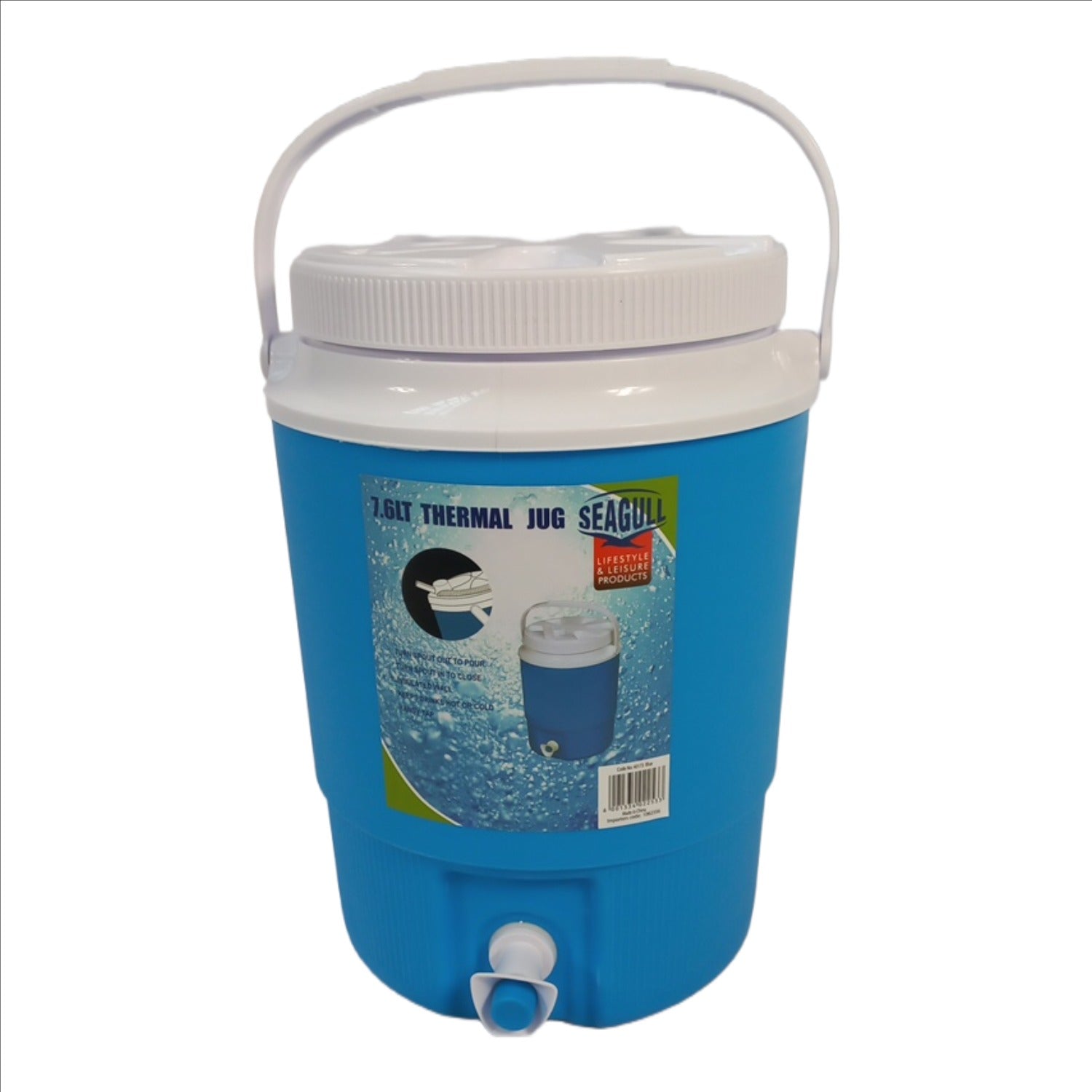 Seagull 7.6 Lt Thermal Jug With Spout & Tap Blue