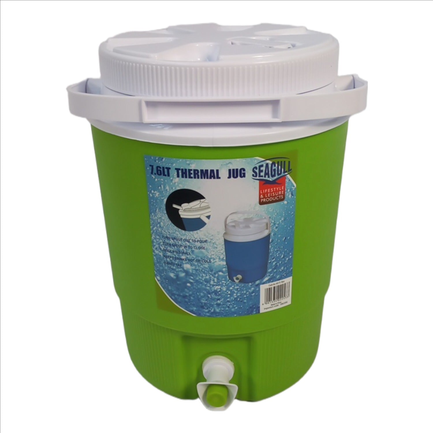 Seagull 7.6 Lt Thermal Jug With Spout & Tap Green