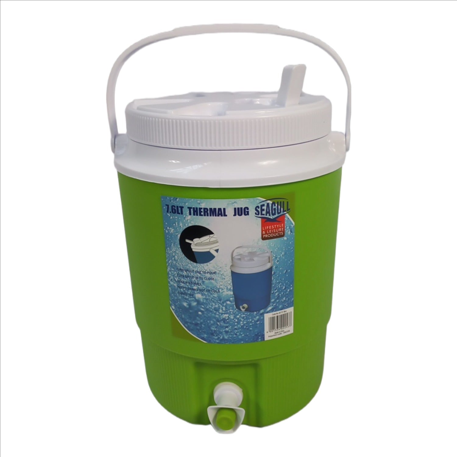 Seagull 7.6 Lt Thermal Jug With Spout & Tap Green